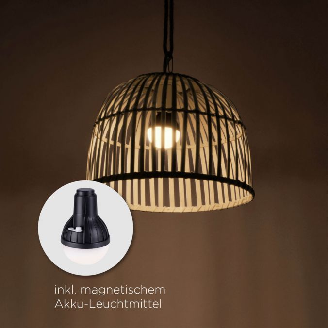 Paul Neuhaus LED-Pendelleuchte, Holzstil, akkubetrieben, IP44, dimmbar, Fernbedienung, warmweiß Angebote