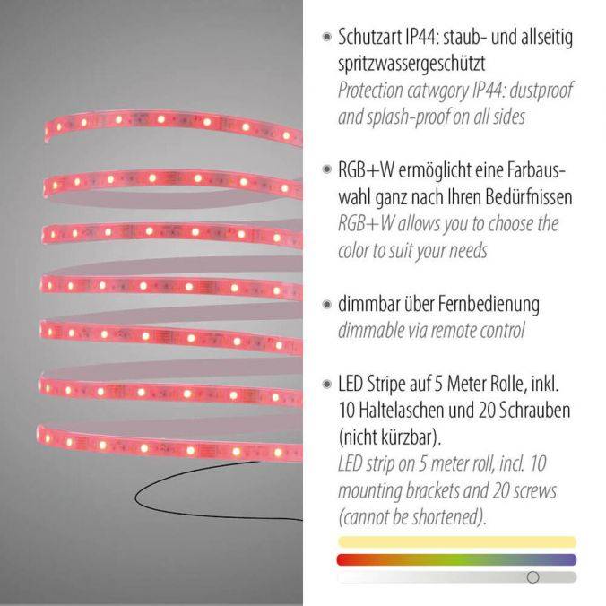 Paul Neuhaus LED Lichtstreifen mehrfarbig 5 Meter mit Fernbedienung dimmbar RGB im Angebot