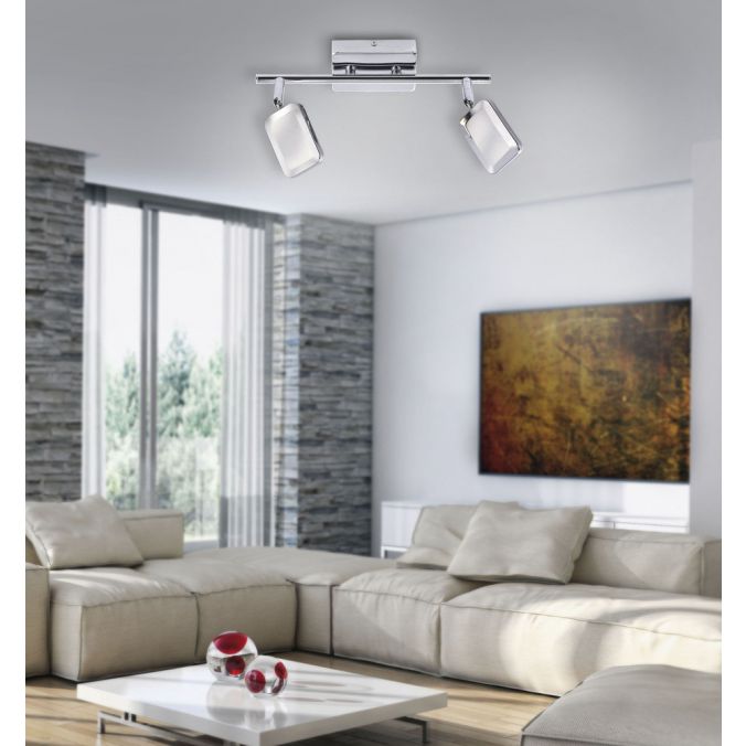 Paul Neuhaus LED-Deckenleuchte, chrom, 2 verstellbare Leuchtköpfe, warmweiße Lichtfarbe Osterangebot