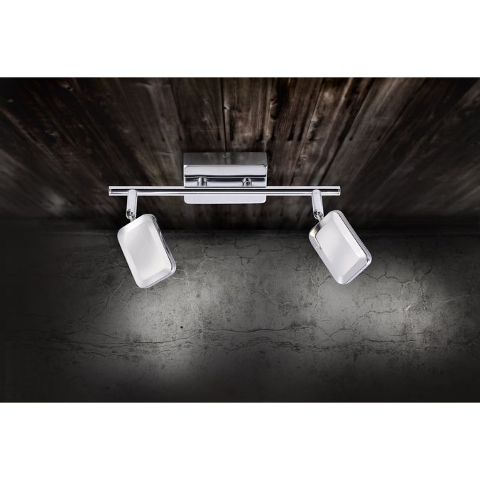 Paul Neuhaus LED-Deckenleuchte, chrom, 2 verstellbare Leuchtköpfe, warmweiße Lichtfarbe Osterangebot