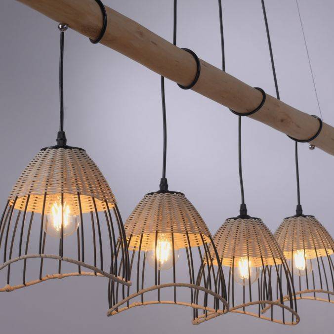 Paul Neuhaus Pendelleuchte, rustikales Design, Vintage Look, Holz, Metall, E27 Fassung Muttertagsangebot