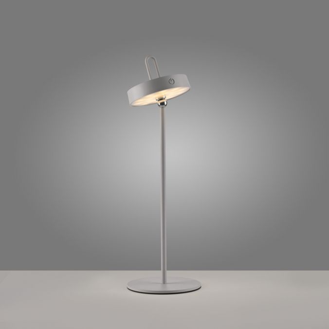 Paul Neuhaus LED Tischlampe greige Akku Touchdimmer spritzwassergeschützt USB Vatertagsangebot