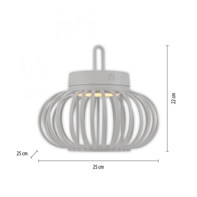Paul Neuhaus LED Tischleuchte D=25cm weiß Akkulampe USB IP44 dimmbar per Touch Jubiläumsangebot