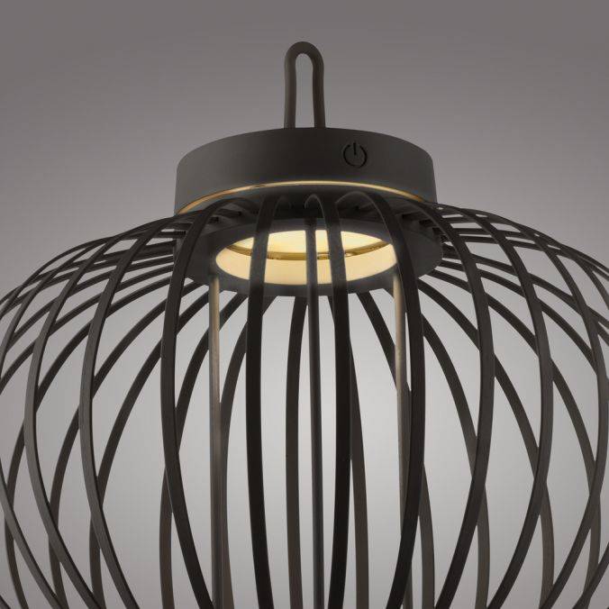 Paul Neuhaus LED Tischleuchte D=36cm schwarz Akkulampe USB IP44 dimmbar per Touch Lagerräumung