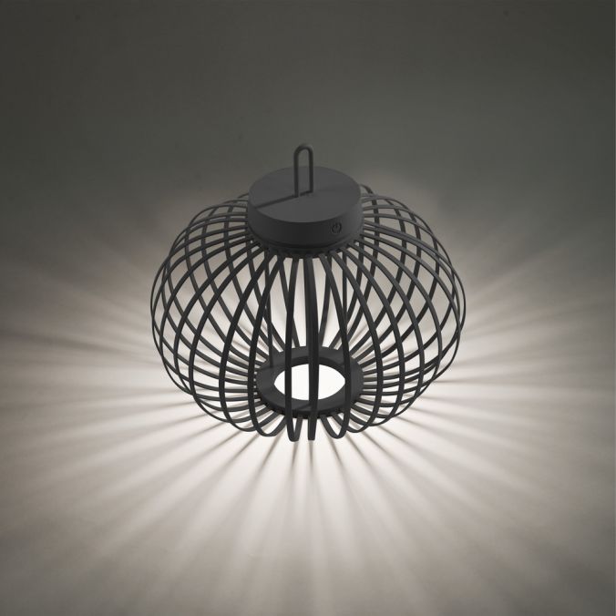 Paul Neuhaus LED Tischleuchte D=36cm schwarz Akkulampe USB IP44 dimmbar per Touch Lagerräumung