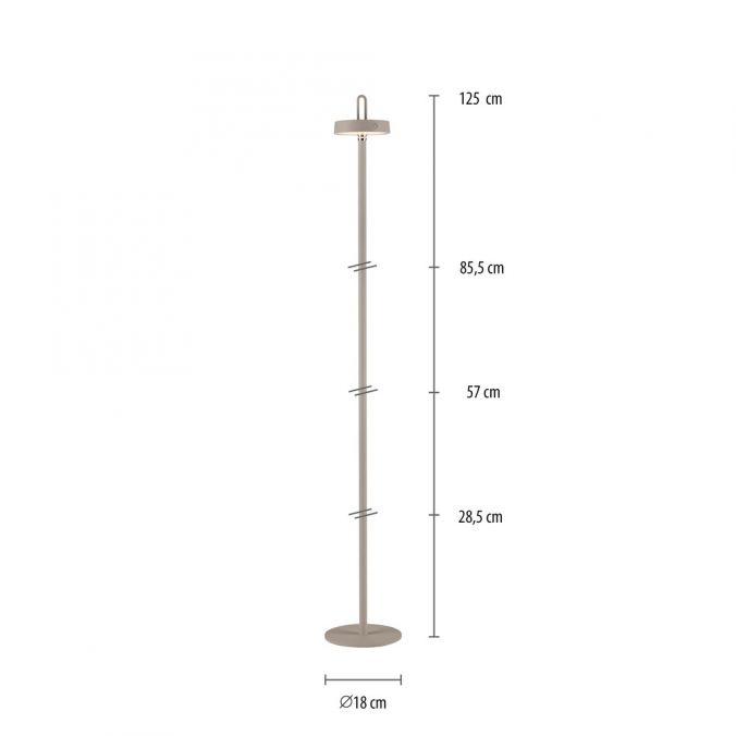 Paul Neuhaus LED Akku Stehlampe greige dimmbar per Touch IP44 Memoryfunktion Top Angebot