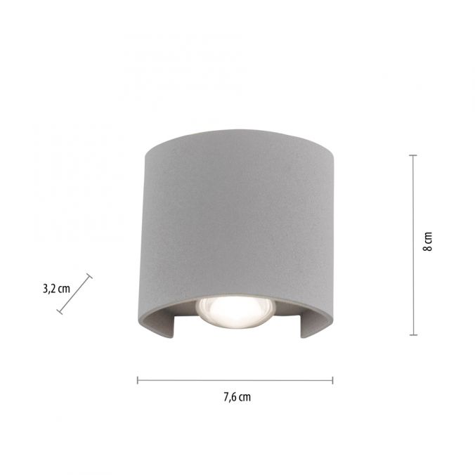 Paul Neuhaus LED-Wandleuchte, silberfarben, halbrunder Form, Up+Down, Lichtkegel Blitzangebot