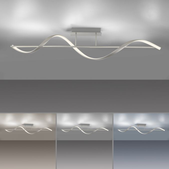 Paul Neuhaus Paul Neuhaus LED Deckenleuchte Q-SWING silber dimmbar Smar Home Räumungsverkauf
