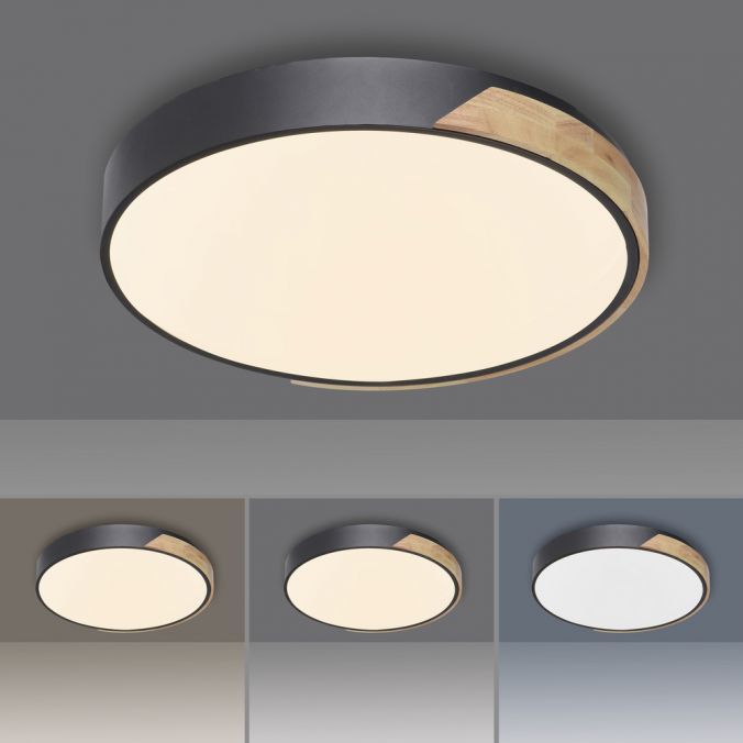 Paul Neuhaus Paul Neuhaus Q BILA LED Deckenleuchte Smart Home mattfarbig Echtholz dimmbar Riesige Ersparnisse