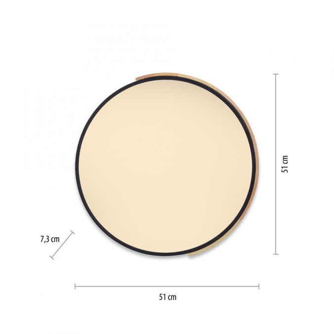 Paul Neuhaus Paul Neuhaus Q BILA LED Deckenleuchte Smart Home mattfarbig Echtholz dimmbar Riesige Ersparnisse