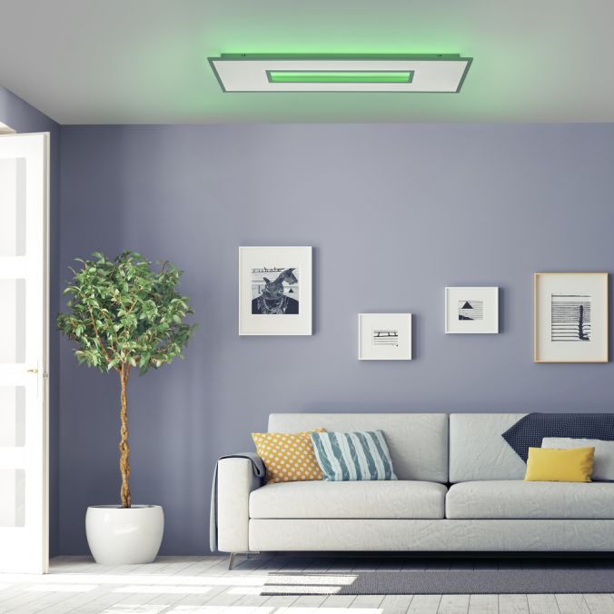 Paul Neuhaus LED Panel, 120x40 cm, Cut-Outs, dimmbar, Fernbedienung, RGB+W Kostenlose Rückgabe