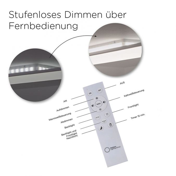 Paul Neuhaus LED-Panel, weiß, 30x30cm, dimmbar, Backlight, Fernbedienung, Farbsteuerung Begrenzte Freigabe