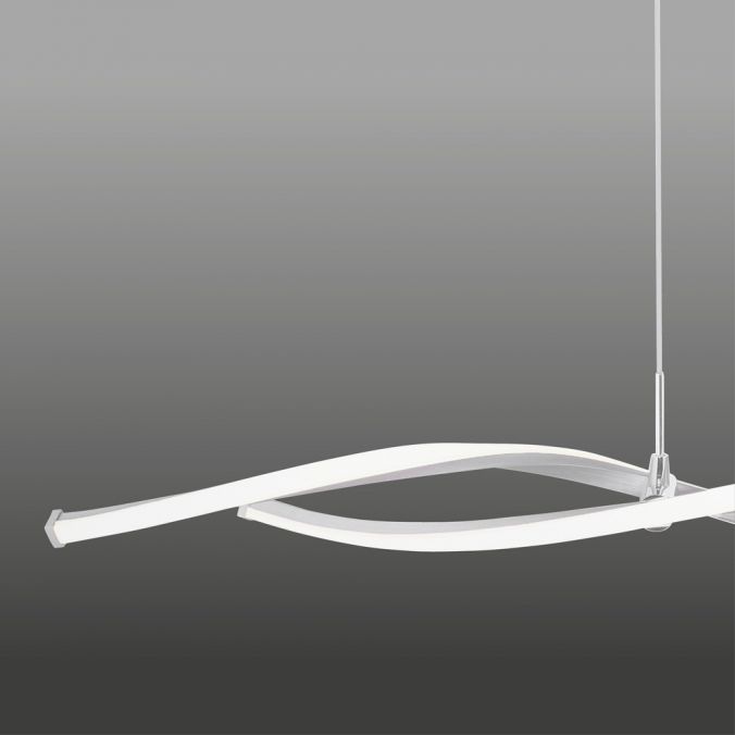 Paul Neuhaus LED Pendelleuchte, stahlfarben, Wellen-Form, inkl. Dimmfunktion, modern Letzte 3 Tage