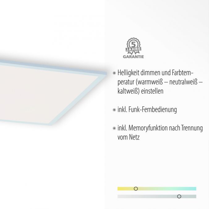 Paul Neuhaus LED-Panel, weiß, 62x62cm, CCT-Steuerung, dimmbar, flach, Deckenleuchte Zeitbegrenzte Promotion