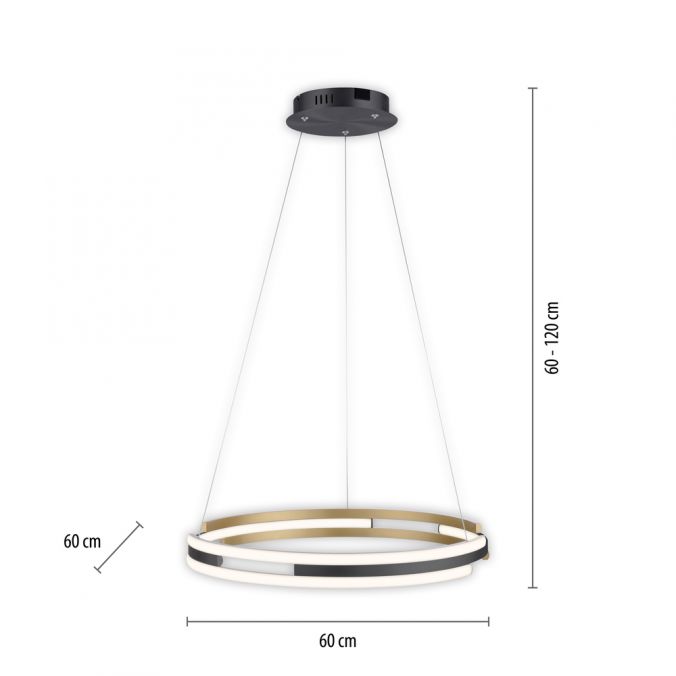 Paul Neuhaus Paul Neuhaus LED Pendelleuchte Q-BELUGA messing matt Smart Home dimmbar Fabrikladen