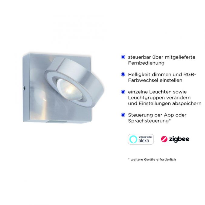 Paul Neuhaus Paul Neuhaus, Q-MIA, LED Wandleuchte, alufarbig, Smart Home 2025