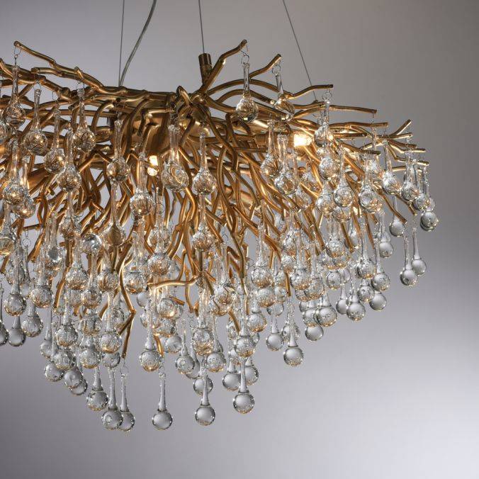 Paul Neuhaus Kronleuchter, altmessing Optik, G9-Fassung, 240 Glasprismen, IP20 Exklusive Angebote
