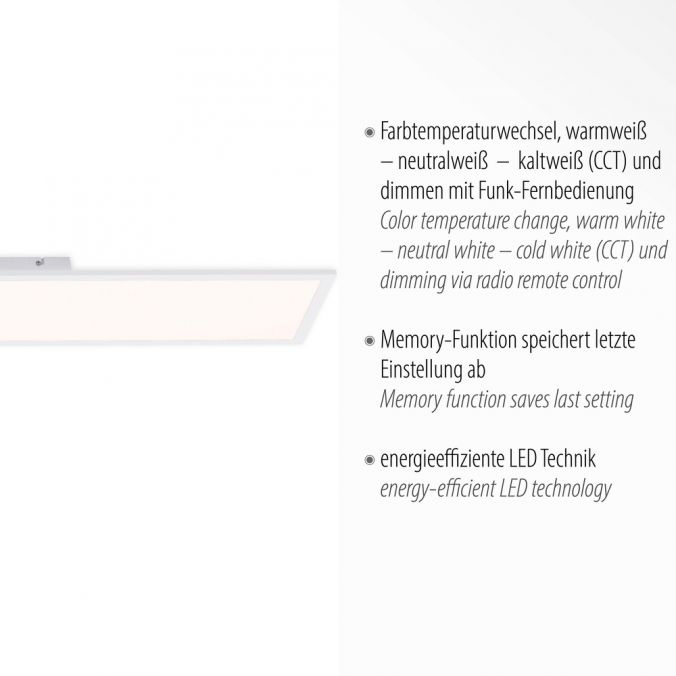 Paul Neuhaus LED-Panel, weiß, 100x25cm, Lichtfarbsteuerung, Fernbedienung Blitzangebot