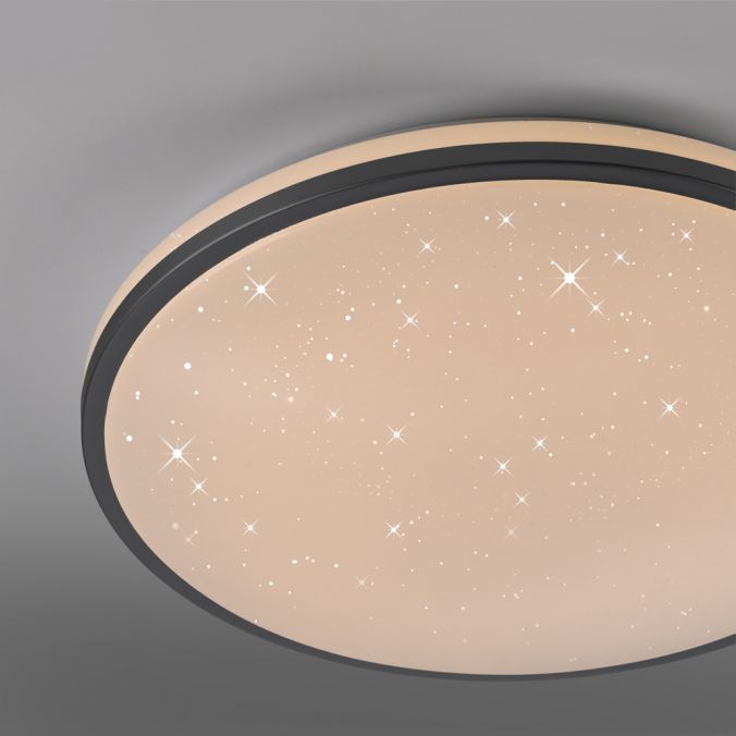 Paul Neuhaus LED Deckenleuchte D=49cm schwarz Sternenhimmeloptik dimmbar Große Rabatte