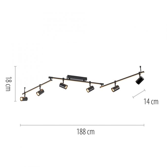 Paul Neuhaus LED Deckenlampe 6 flammig mit LED Board schwarz drehbar Memoryfunktion Neuheiten