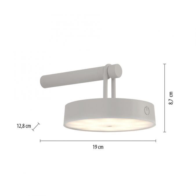 Paul Neuhaus LED Akku Wandleuchte greige dimmbar per Touch IP44 Memoryfunktion Kostenlose Rückgabe