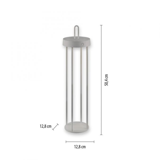 Paul Neuhaus LED Akkulampe Tischleuchte greige 50cm Touchdimmer IP44 Gartenleuchte Begrenzte Freigabe