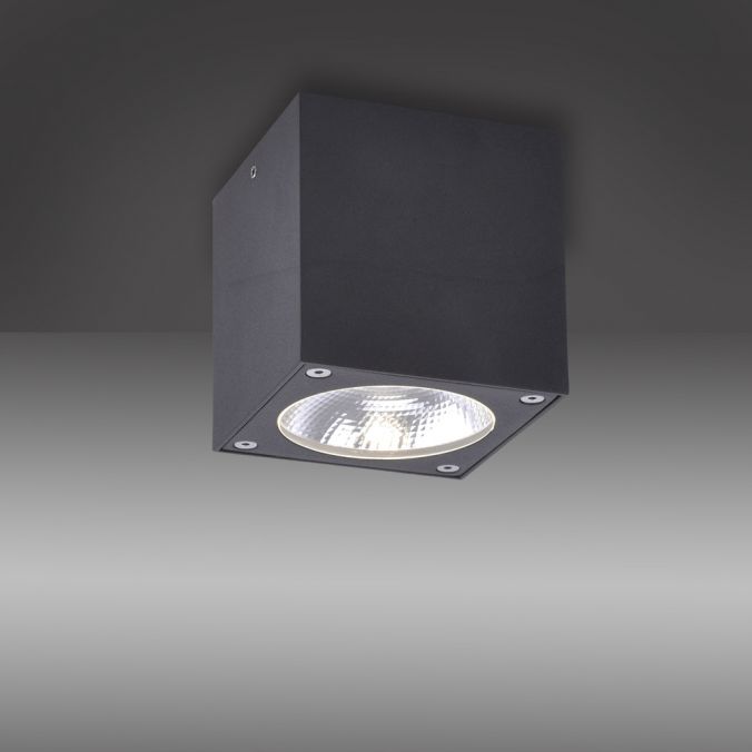 Paul Neuhaus LED-Außenaufbaustrahler, anthrazit, Cube, spritzwassergeschützt, Letzte 3 Tage