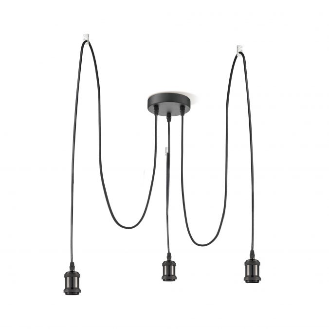 Paul Neuhaus Pendelleuchte, 3-flammig, schwarz, Retro Design, E27 Fassung, modern Zeitbegrenzte Promotion