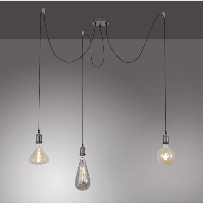 Paul Neuhaus Pendelleuchte, 3-flammig, schwarz, Retro Design, E27 Fassung, modern Zeitbegrenzte Promotion