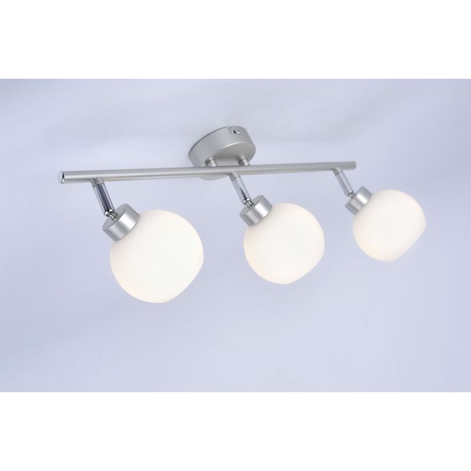 Paul Neuhaus Deckenleuchte, stahlfarben, 3-flammig, G9 Fassung, Opalglas, Strahler Bis zu 60% Rabatt