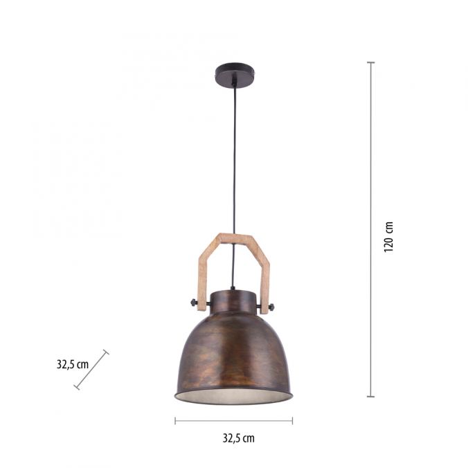 Paul Neuhaus Pendelleuchte, braun, rustikal, Industrial Stil, modern, E27 Fassung Nur für heute