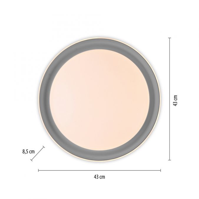 Paul Neuhaus LED Deckenleuchte grau D=43cm dimmbar Switchmo Memoryfunktion Auslauf