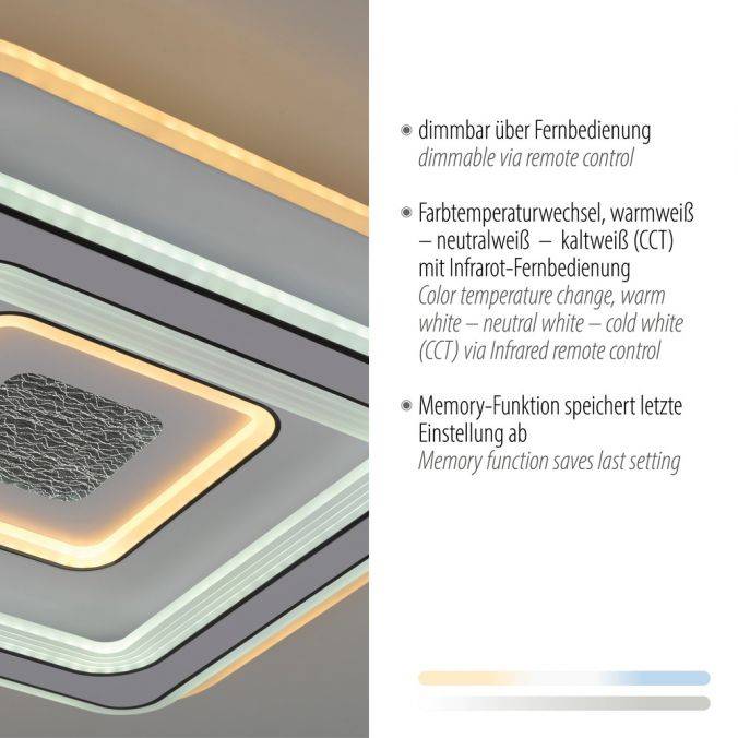 Paul Neuhaus LED Deckenleuchte weiß Fernbedienung dmmbar Wohnraumbeleuchtung Schlussverkauf
