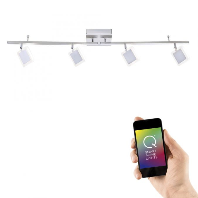 Paul Neuhaus Paul Neuhaus, Q-VIDAL, LED-Deckenleuchte, 4-flg, silber, Smart Home (Auslauf)