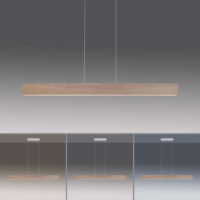 Paul Neuhaus Paul Neuhaus, Q-TIMBER, LED-Pendelleuchte, Eichenholz, dimmbar, Smart Home Sonderangebot
