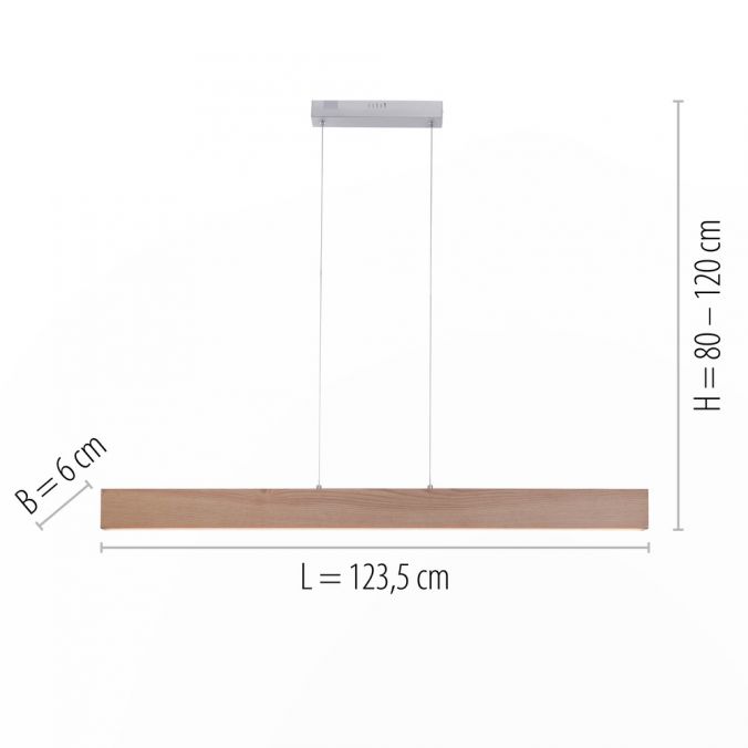 Paul Neuhaus Paul Neuhaus, Q-TIMBER, LED-Pendelleuchte, Eichenholz, dimmbar, Smart Home Sonderangebot