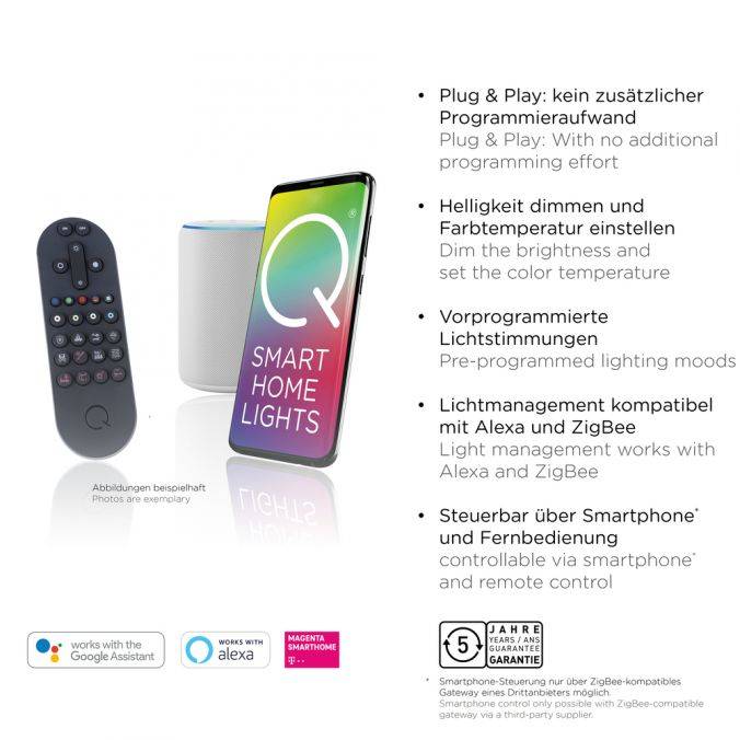 Paul Neuhaus Paul Neuhaus Q ARKOA LED Deckenleuchte Smart Home silberfarbig dimmbar RGB Rabatt