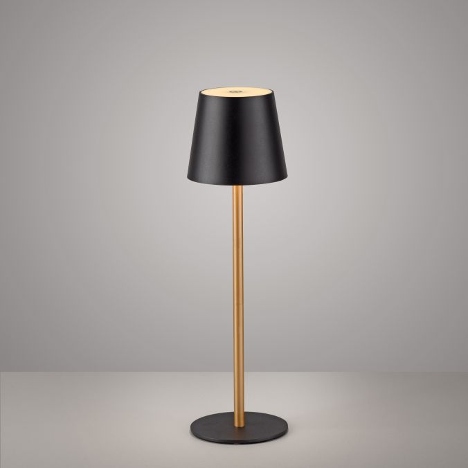 Paul Neuhaus Akku Tischleuchte, schwarz messing, Indoor, Outdoor, Camping Saisonschlussverkauf