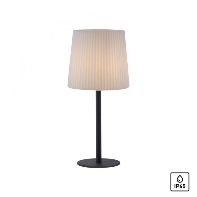 Paul Neuhaus Tischleuchte, anthrazit, Kunststoffleuchtenschrim, blendfrei