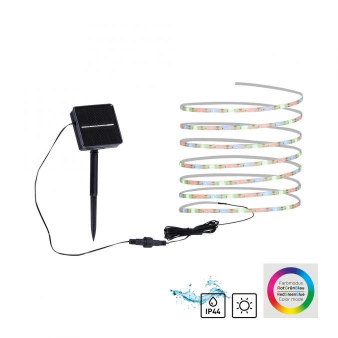 Paul Neuhaus LED Solar Stripe 8 Farbmodis Außenbereich IP44 Erdspieß