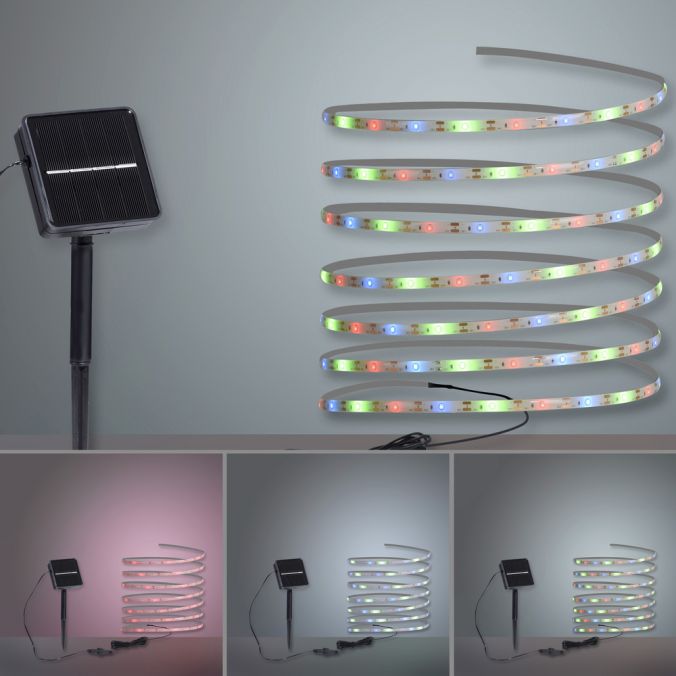 Paul Neuhaus LED Solar Stripe 8 Farbmodis Außenbereich IP44 Erdspieß Weihnachtsangebot