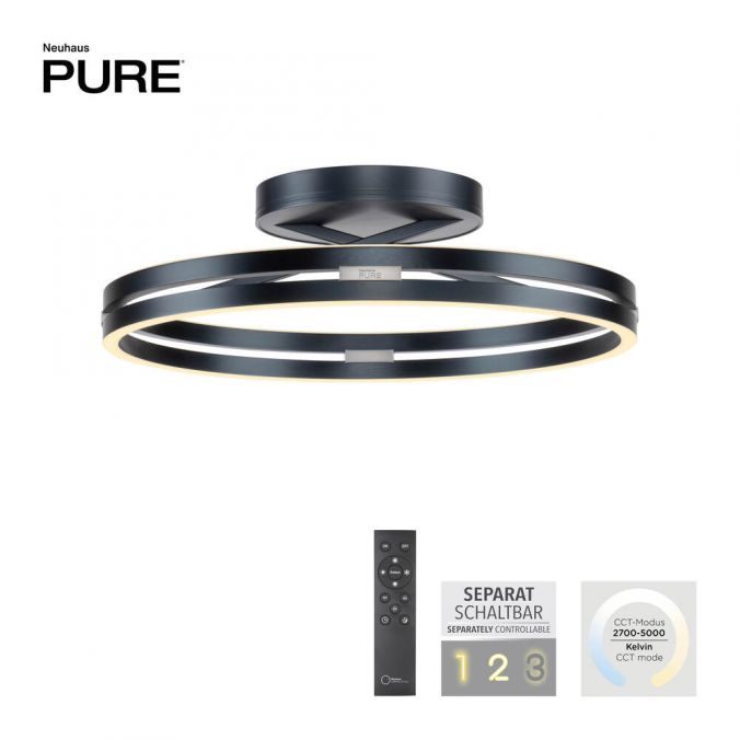 Paul Neuhaus Paul Neuhaus LED Deckenleuchte PURE Loop grau Fernbedienung