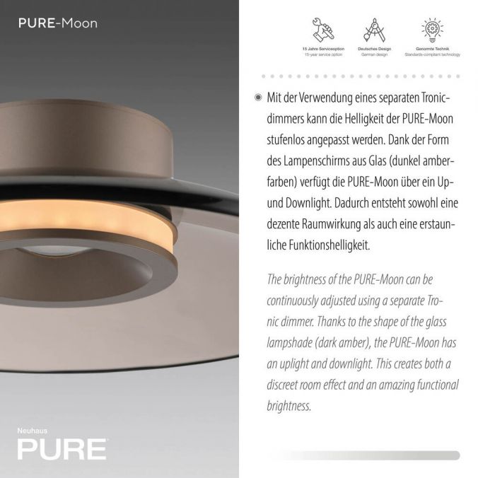 Paul Neuhaus Paul Neuhaus LED Deckenleuchte Pure Moon bronze Tronicdimmer Top Angebot
