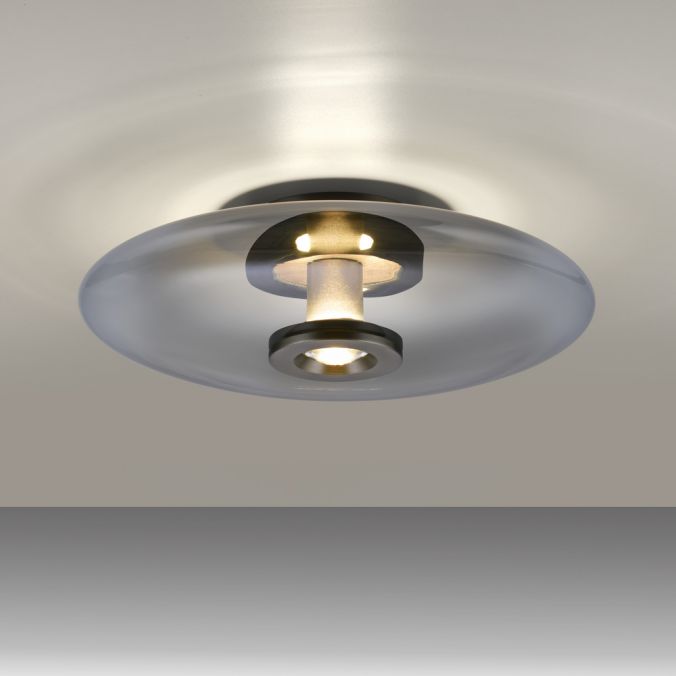 Paul Neuhaus Paul Neuhaus LED Wan- und Deckenleuchte PURE Vitrum grau Rauchglas Online Outlet