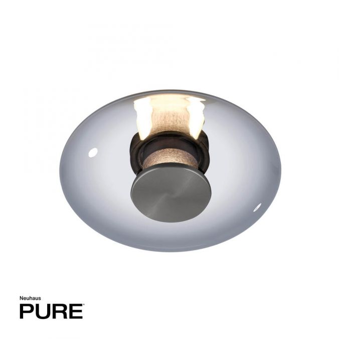 Paul Neuhaus Paul Neuhaus LED Wand-Deckenleuchte PURE Vitrum grau Tronicdimmer
