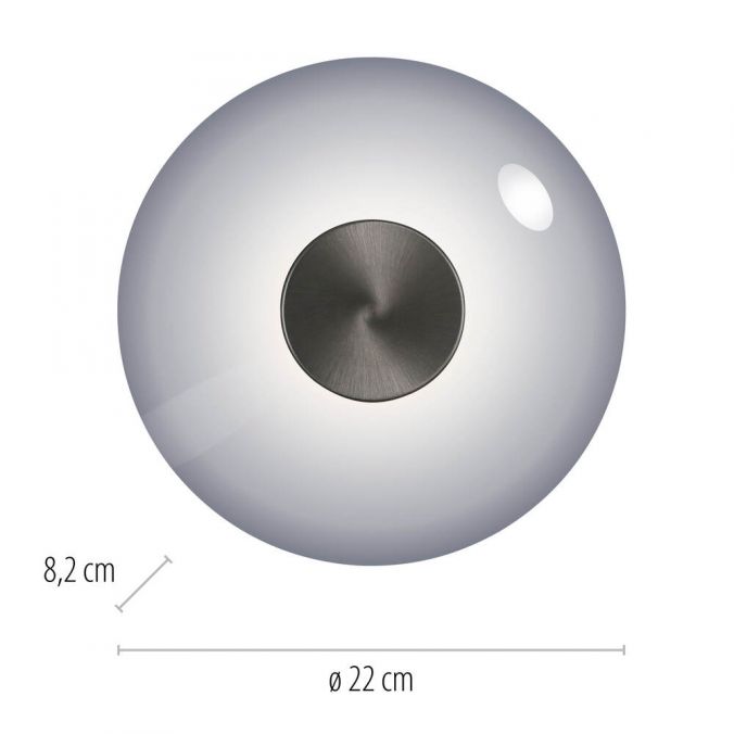 Paul Neuhaus Paul Neuhaus LED Wand-Deckenleuchte PURE Vitrum grau Tronicdimmer Exklusive Angebote