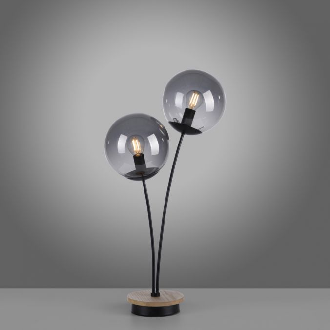 Paul Neuhaus LED Tischleuchte Holz rauchfarben Schnurschalter IP20 Innenlampe Letzte 3 Tage