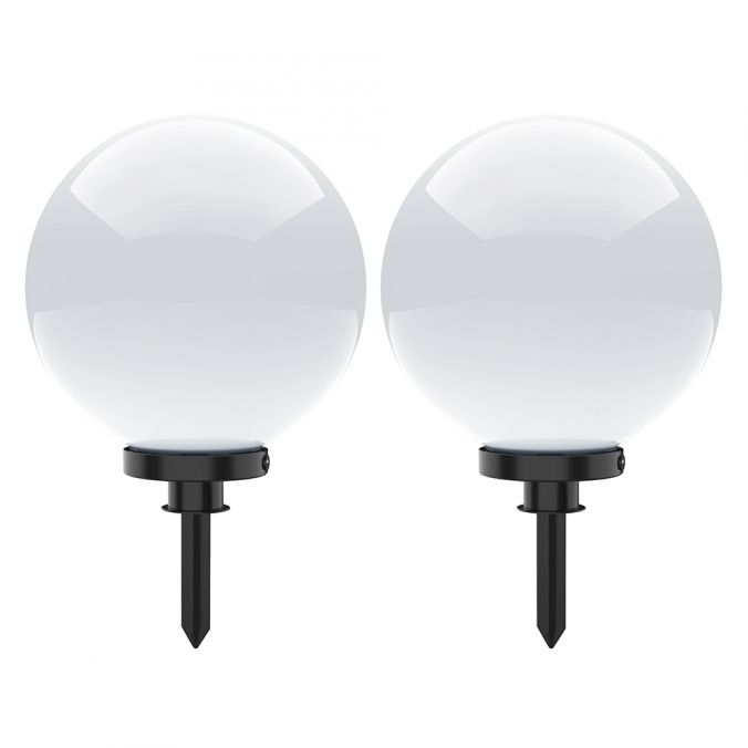 Paul Neuhaus Kugelleuchten, 2er-Set, Ø 30cm, Opalweiß, IP44, Gartenleuchte