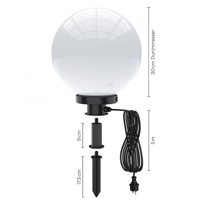 Paul Neuhaus Kugelleuchten, 2er-Set, Ø 30cm, Opalweiß, IP44, Gartenleuchte Sonderangebot der Fabrik