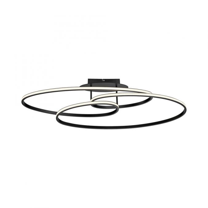 Paul Neuhaus LED Deckenleuchte schwarz Leuchtringe Esszimmer Wohnraumleuchte